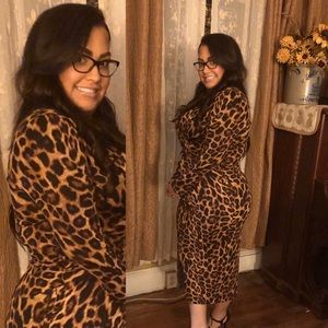 Twist leopard dress 1x plus